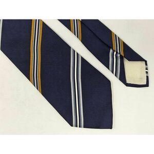 GRES PARIS SILK TIE BLUE GRAY GOLD REPP STRIPE MATTE VINTAGE 3.25" X 55"